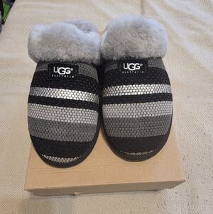 Brand New Never Worn, UGG Australia Gray and Black Women's Slippers
